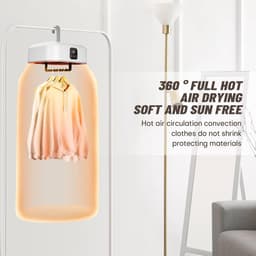 Draagbare Wasdroger – Mini Elektrische Opvouwbare Droogmachine Met Afstandsbediening En Droogtas – 360° Hetelucht Drogen Met Slimme Timing – Compacte Energiezuinige Wasdroger Voor Reizen Camper Appartement En Huis — thumbnail 4