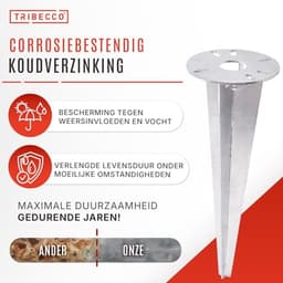 Grondanker voor tuinen - Ø 116 x 300 mm met kabeldoorvoer - Gegalvaniseerd staal — thumbnail 3