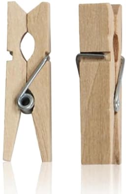 Houten Kledinghangers - Mini Knijpers - Foto's Ophangen - Natuurlijk Hout - 100 Stuks - Natuurlijk — thumbnail 1