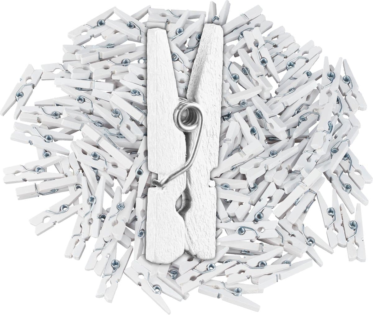 mini houten wasknijpers - set van 400 - wit — afbeelding 1