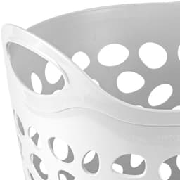 Plasticforte Flexibele wasmand/opbergmand - 2x - rond - wit - 30 liter - D40 x H39 cm — thumbnail 3