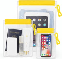3 stuks waterdichte zakken, transparante hersluitbare pvc-zakken, verliesveilige documententas voor reizen, badkamer, outdoor, zwembad, mobiele telefoon, camera's, 3 stuks — thumbnail 1