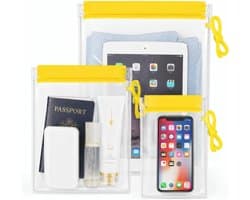 3 stuks waterdichte zakken, transparante hersluitbare pvc-zakken, verliesveilige documententas voor reizen, badkamer, outdoor, zwembad, mobiele telefoon, camera's, 3 stuks