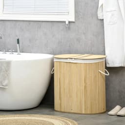 Wasmand - 100 liter - Afneembare wasbank - 62,5 x 37 x 60,5 cm - Naturel en wit — thumbnail 5