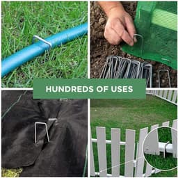 Grondankers Tuin - Onkruidvlies Haken - Vastzetten Tuin - Verzinkt Staaldraad - 50 stuks 20cm - Zilver — thumbnail 4