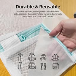 Wasnet XXL 60 x 80 cm - sterk gaas voor beddengoed, gordijnen en handdoeken - beschermt textiel tijdens wassen - ShopVlot — thumbnail 3