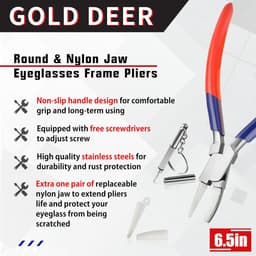 Ronde & Nylon Kaak Brillen Frame Tang Brillen Reparatie Tang Aanpassen Brillen Armen Frame Tang Brillen Frame Tang Ronde en Platte Tang Sieraden Maken Tang — thumbnail 4