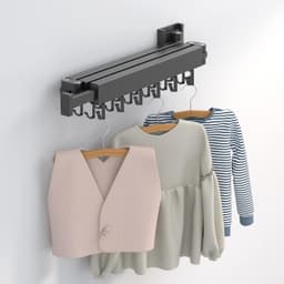 Wasrek - Wanddroogrek - Droogrek Muur - Inklapbaar - Uitschuifbaar - Drietraps - Aluminium - Zwar — thumbnail 3