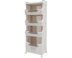 Wasmand met 3 Vakken – Opvouwbare Wasmand met Uitneembare Waszakken, Handgrepen en Ruime Compartimenten voor Kleding