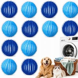12x Witte Wasmachinestralen - Anti-Pluis & Dierenharen Verwijderaar — thumbnail 1