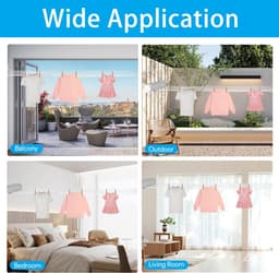 Waslijn, Telescopische Intrekbare Waslijn Telescopische Indoor Outdoor Wandmontage Wasdroger Lijn, Wandmontage Kleding Hangende Lijn(5Ropes) — thumbnail 5
