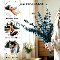 Gedroogde Eucalyptusstelen 43 cm (Blauw) — thumbnail 5