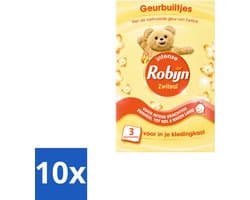 10 x Robijn - Zwitsal - Geurbuiltjes - Zachte Babygeur - Hypoallergeen - 3 Geurbuiltjes - Voordeelverpakking - 10 stuks