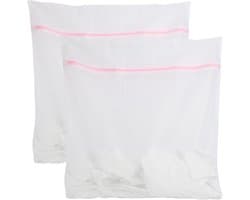 Set van 2 Wasnetten voor Wasmachine - Wit - 60 x 60 cm - Premium Polyester met Verborgen Ritssluiting - Voor Gevoelige Kleding