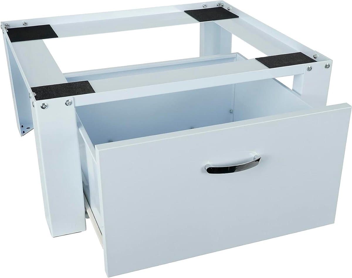 Wasmachine Onderstel - Wasmachine Verhoger - Rugontlasting - Met Geïntegreerde Lade - 30 cm Hoog - Wit — afbeelding 1