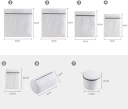 5 stuks - Mesh waszakken set - Fijne polyester - Dikke en duurzame rits, machinewasbaar - Was- en opbergzakken - Reistassen voor organisatie - Voor ondergoed, BH's, overhemden, truien, sokken, sport schoenen — thumbnail 4