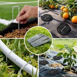 Grondanker - Verzinkt Staal - 150 x 30 x 3 mm - U-vormig Met Onderlegringen - Voor Tuin en Tentbevestiging — thumbnail 2