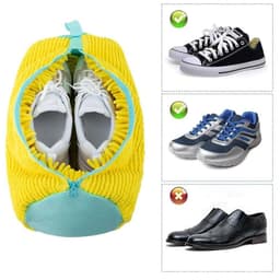 Dailygoods - NatureMan Wasschoenentas - Set van 2 schoenwasmachinetassen waszak voor wasmachine en droger, herbruikbaar voor de meeste schoenentassen en maten (geel) — thumbnail 4