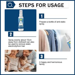 Antistatische spray voor kleding, textiel, meubels en auto - 100ml, vermindert statische elektriciteit — thumbnail 2