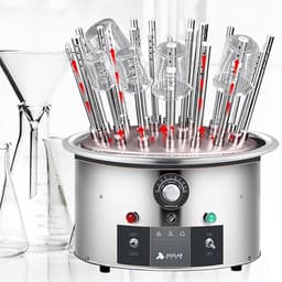 Glaswerk Droger - Laboratorium Droogrek - Laboratorium Droging - Instelbare Temperatuur - 20 Droogbuizen - Zilver — thumbnail 4