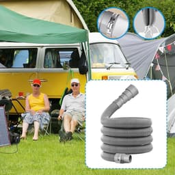 Afwaterslang Set - Camper Afvoer - Afvalwater Afvoeren - Verstelbare Lengte - 28-42 mm - Grijs — thumbnail 3