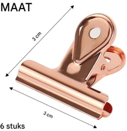 Knijpers 30mm Metaal - Sterke Veer - Elektroplating - 6 Stuks - Kantoor Thuis School Blauw — thumbnail 3