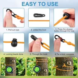 Clothesline Extendible, 10m Portable Camping Clothesline, Outdoor Travel Clothesline Travel Clothesline with 10 Fixed - ShopVlot — thumbnail 4