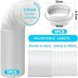 200 cm verlengslang voor airconditioner, adapter met een diameter van 150 mm, linksdraaiend, afvoerslang voor airconditioner, verlengslang voor airconditioner, afvoerslang voor airconditioner — thumbnail 4