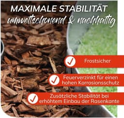 Grondanker voor gazonranden - Stabilisator randen Bodemanker - Tuinranden stabiliseren - Gegalvaniseerd metaal - 195 cm - Zilver — thumbnail 5