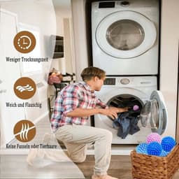 8 stuks wasballen - drogerballen voor donsjassen - wasdrogers - tennisballen - wasmachine accessoires — thumbnail 4