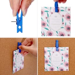 Houten Clips met Spelden - Fotoclips Decoratie Clips - Foto's Ophangen - Combinatie Clip en Speld - 60 stuks — thumbnail 3