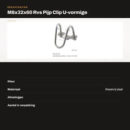 Dailygoods- Pijpclip U-vormig - Roestvrij Staal - 2 Stuks - Eenvoudig — thumbnail 3