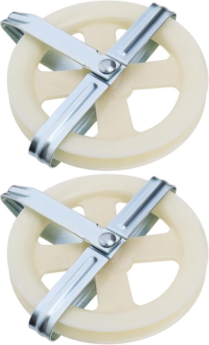 Lord of the Tools 2 stks 5 Inch Waslijn Katrol Nylon Touw Katrol Kabel Puller Compatibel met Outdoor Drogen Kleding Past Touw Tot 3/8 "Wit — afbeelding 1