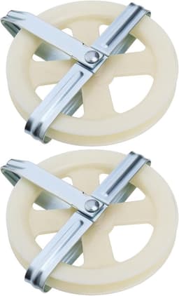 Lord of the Tools 2 stks 5 Inch Waslijn Katrol Nylon Touw Katrol Kabel Puller Compatibel met Outdoor Drogen Kleding Past Touw Tot 3/8 "Wit — thumbnail 1