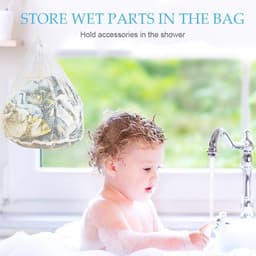 Waszakken, 5 stuks, waszak, wasmachine met koordstopper, herbruikbare grote nettas voor wasgoed, bescherming, waszak voor babykleding, ondergoed, sokken, kasjmier — thumbnail 3