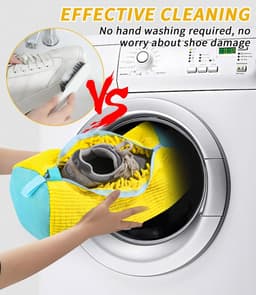 Schoenwaszak, wasmachine, schoenenzak, wasmachine, 2 stuks, multifunctionele waszak, schoenen met 360 graden reinigingsfleece, zelfreinigende schoenen, waszak voor wasmachine en droger — thumbnail 3