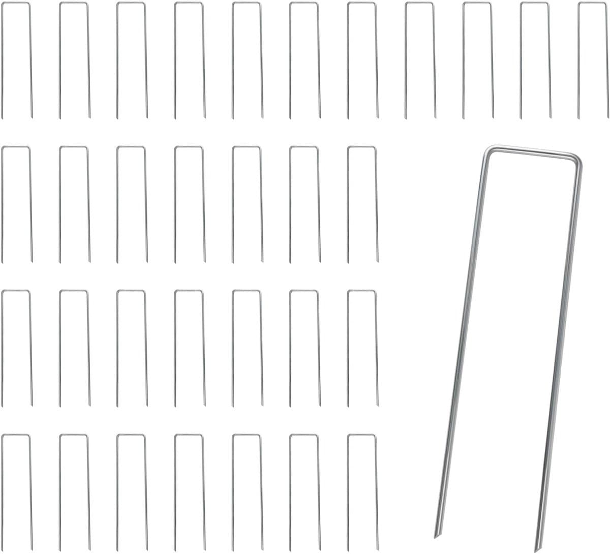 Grondankers set van 50 - Gegalvaniseerde U-vormige pennen - 150 mm lang - Ideaal voor tenten en tuinprojecten - ShopVlot — afbeelding 1