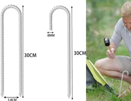 Omgoods - Set van 8 Gegalvaniseerde Grondankers voor Tent en Tuin — thumbnail 3