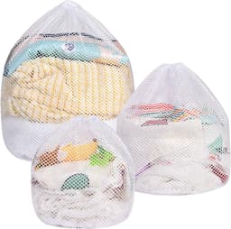 SnelShoppen - 3-delige Treklijst Waszak met Gaas, Duurzame Waszakken voor Wasmachine, Reizen, Fijne Was, BH, Baby Kleding, Speelgoedopslag — thumbnail 1
