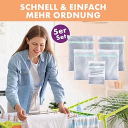 SnelShoppen - Mesh Waszakken voor Wasmachine - Set van 5 - Beschermt Kleding, Sokken, Lingerie, BH's, Schoenen - Hoogwaardige Wasnet met Rits - Waszak — thumbnail 4