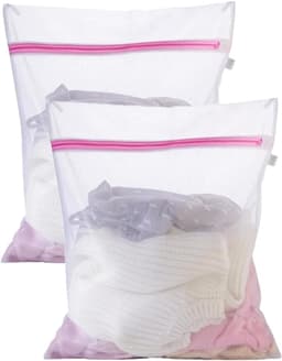 SnelShoppen - Wasnet voor Wasmachine - Set van 2 Waszakken Groot 50 x 60 cm - Duurzame Waszak met Rits - Waszak voor Reizen, Wassen, Kleding, Delicate — thumbnail 1