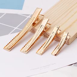 Metalen haarspelden - Eendenbek clips - Haarstyling en knippen - Antislip tanden - 35 mm - Goud — thumbnail 2