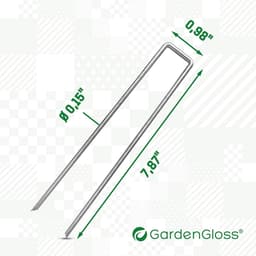 SnelShoppen - Gardengloss Anti-Roest Stalen Grondankers voor Extreem Harde Bodem (100 Stuks) - 200mm Lang, 25mm Breed, Ø 3.8mm - Perfect voor Tuin, Ca — thumbnail 3