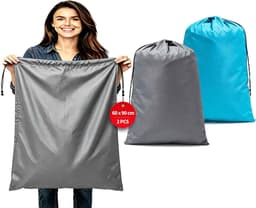 SnelShoppen - 2-Piece Reis Waszakken 60 x 90 cm, Grote Capaciteit, Duurzaam 120 Liter, Lichtblauw & Grijs, Ideaal voor Vakantie, Camping en Thuisgebru — thumbnail 1