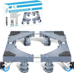 Wasmachine Verhoger - Wasrek Onderstel - Apparaten Verplaatsen - Extra Stabiel 8-Poot - 500 kg Capaciteit - Grijs — thumbnail 1