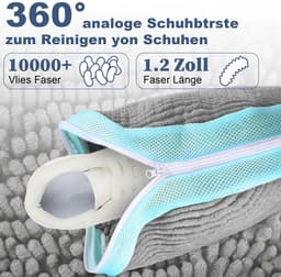 Dailygoods - Schoenwaszak, waszak, 2 stuks, ritssluiting, waszak voor schoenen, anti-vervorming, licht en draagbaar, herbruikbaar wasnet, waszak voor sneakers, grijs, 39 x 25 x 9 cm — thumbnail 2