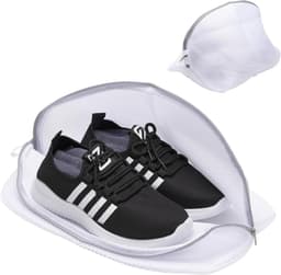 Set van 2 herbruikbare schoenwaszakken met gaasfilterlaag – Geschikt voor de wasmachine – Geschikt voor sneakers, bh's, enz. – 42 x 24 x 24 cm – Grijs — thumbnail 1