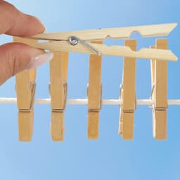 Wasknijpers Bamboe - Bamboeklemmen Knutselklemmen - Was Ophangen Knutselen - Sterke Metalen Veer - 6 cm - Natuurlijk — thumbnail 4