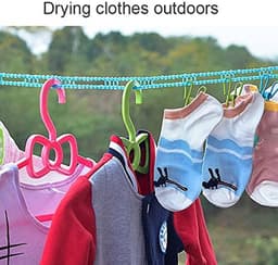 Nylon Waslijnen - Drogen Touw - Kleding Drogen - Windproof Fence Design - Tot 10 Meter - Roze — thumbnail 4