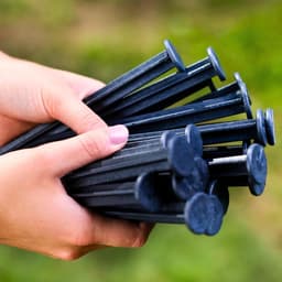 SnelShoppen - Ground Anchors voor Plastic Tuinrand, 50 Stuks, Gerecycled Plastic Grondankers, Stevige Extra Sterke Grondspijkers 18 cm, Zwart voor Tui — thumbnail 1